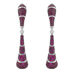 Серьги-трансформеры с Рубинами и Бриллиантами, E0262-0/1