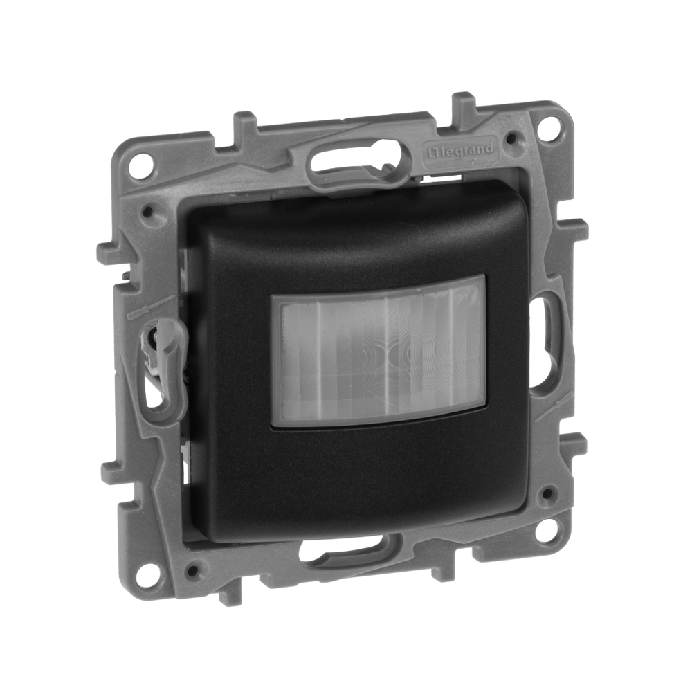 Датчик движения двухпроводной 400Вт с регулировкой выдержки времени, освещенности и радиуса обнаружения - антрацит ETIKA Legrand