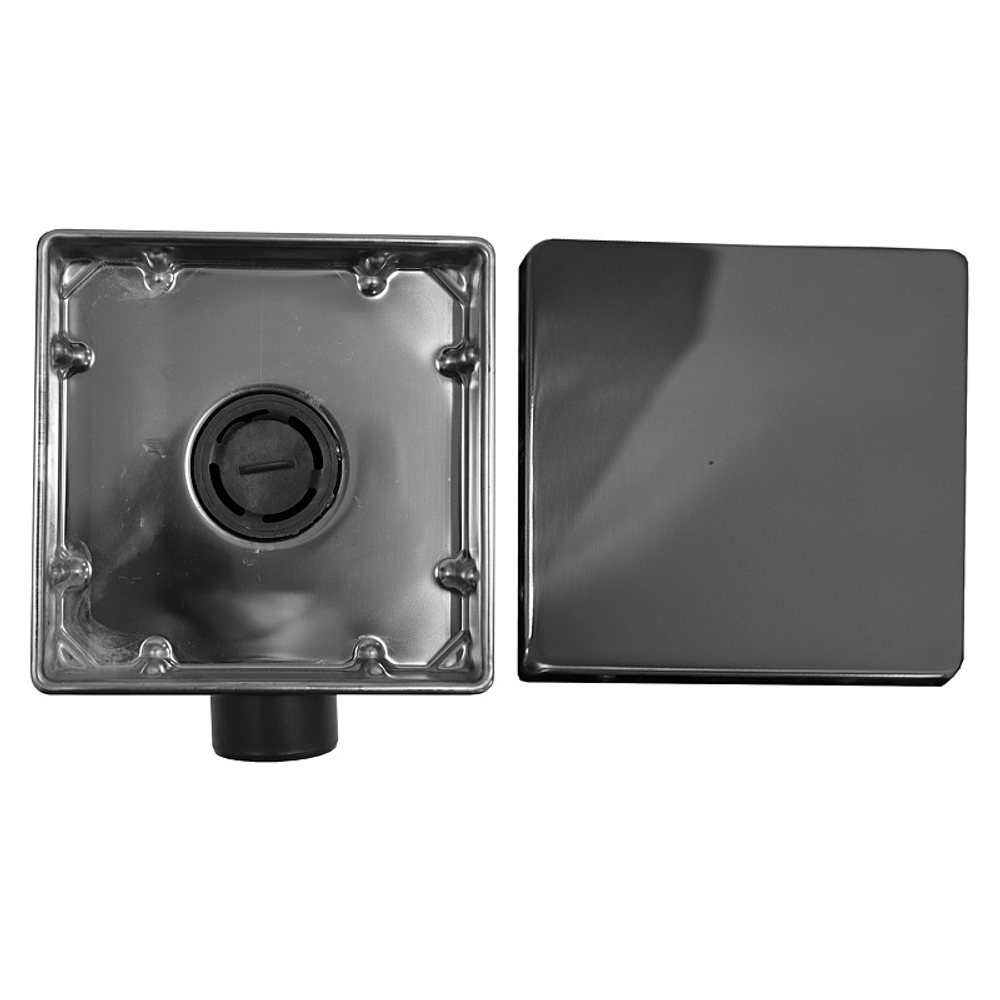 Душевой трап Loranto LIBRA 150x150 мм боковой сток, решетка из нержавеющей стали под плитку, гидрозатвор сухой (3065.0Y050K.015.1)