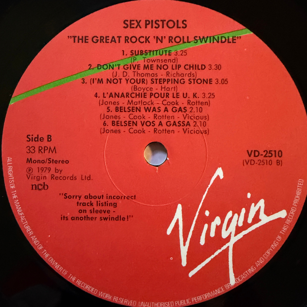 Sex Pistols ‎– The Great Rock 'N' Roll Swindle 2LP (Скандинавия 1979г.) Т