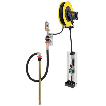 Настенный комплект для раздачи масла из бочек 180-220 кг, насос с настенным креплением 3:1, открытая катушка 10 м, ECODORA (Италия)