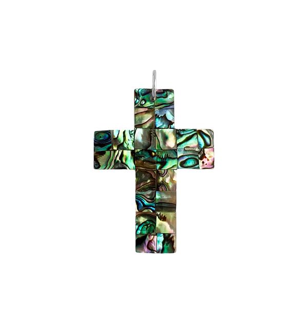 Подвеска Крест абалон maxi