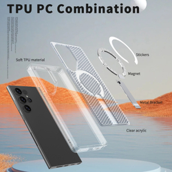 Прозрачный чехол Mesh Pro Magnetic Case для Samsung Galaxy S22 Ultra