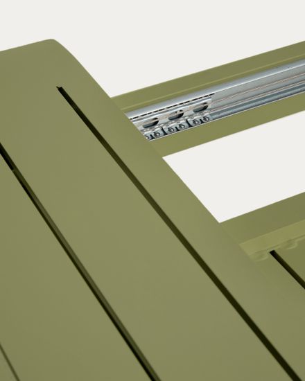 Раздвижной уличный стол Brela из зеленого алюминия, 205(287) x 100 см