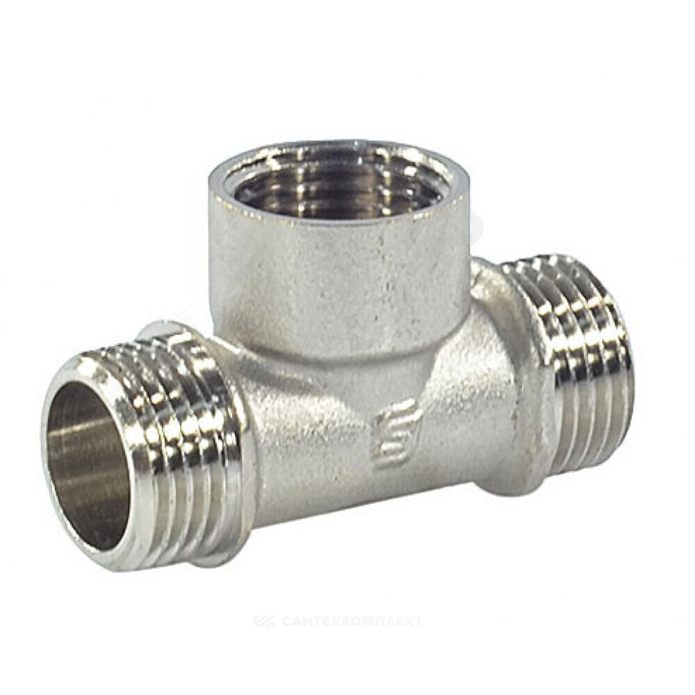 Тройник латунь никель Ду 15 (1/2") НР/ВР/НР SantechSystems .