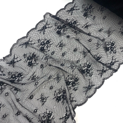Кружево эластичное черное 25 см