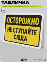 Табличка для обеспечения безопасности "Осторожно, не входить", для офиса, по охране труда для предприятия, организаций, 40х30 см, Silver Plane x Айдентика Технолоджи