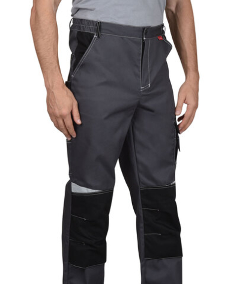 Костюм СИРИУС-ФАВОРИТ-МЕГА мужской летний, куртка и брюки, серый с черным, СОП