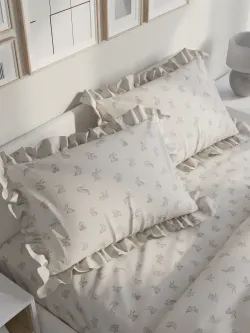 Декоративная наволочка с рюшами, оборками "Фландр" 40х60 см, 1 шт, без молнии