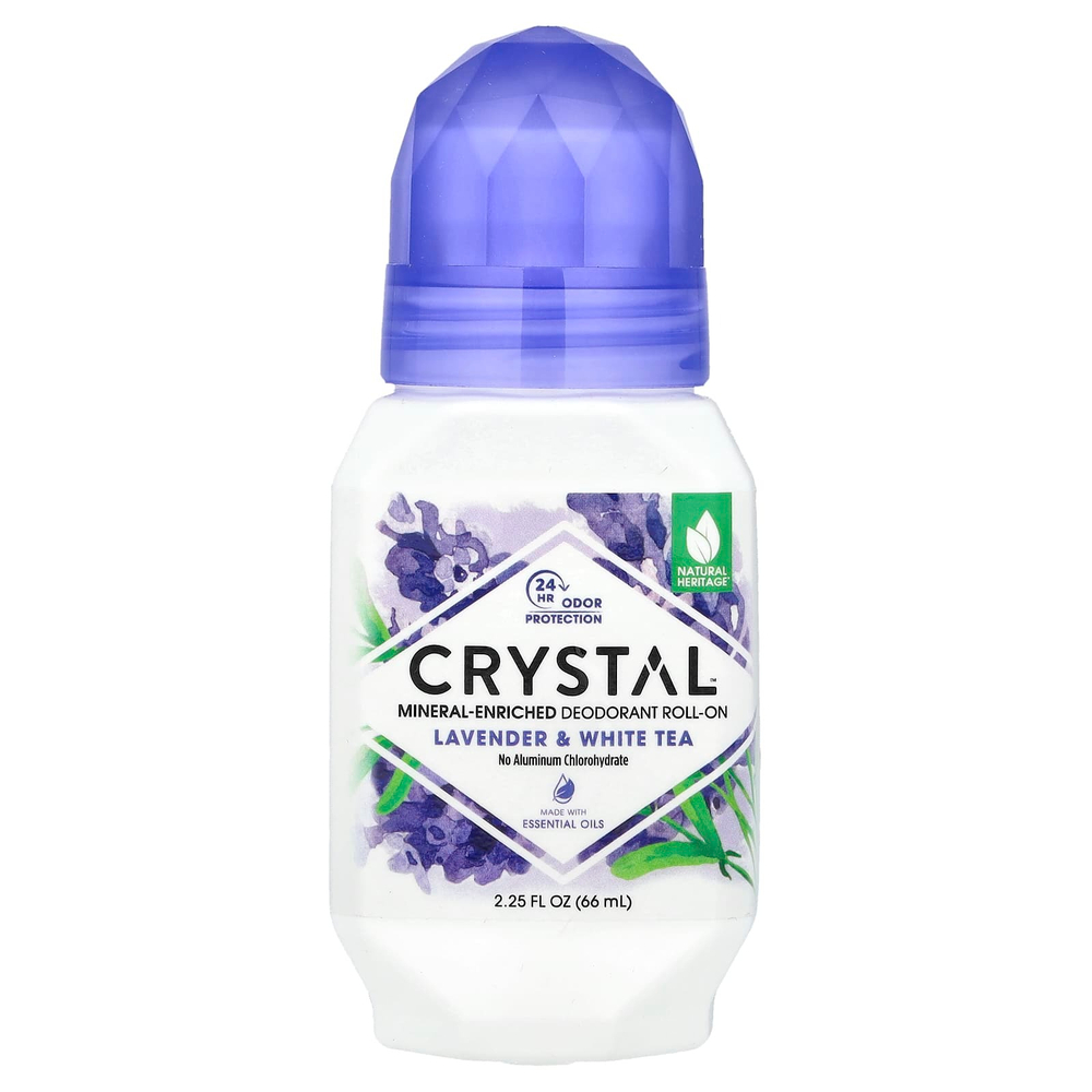 CRYSTAL, Натуральный шариковый дезодорант с лавандой и белым чаем, 2,25 жидкой унции (66 мл)