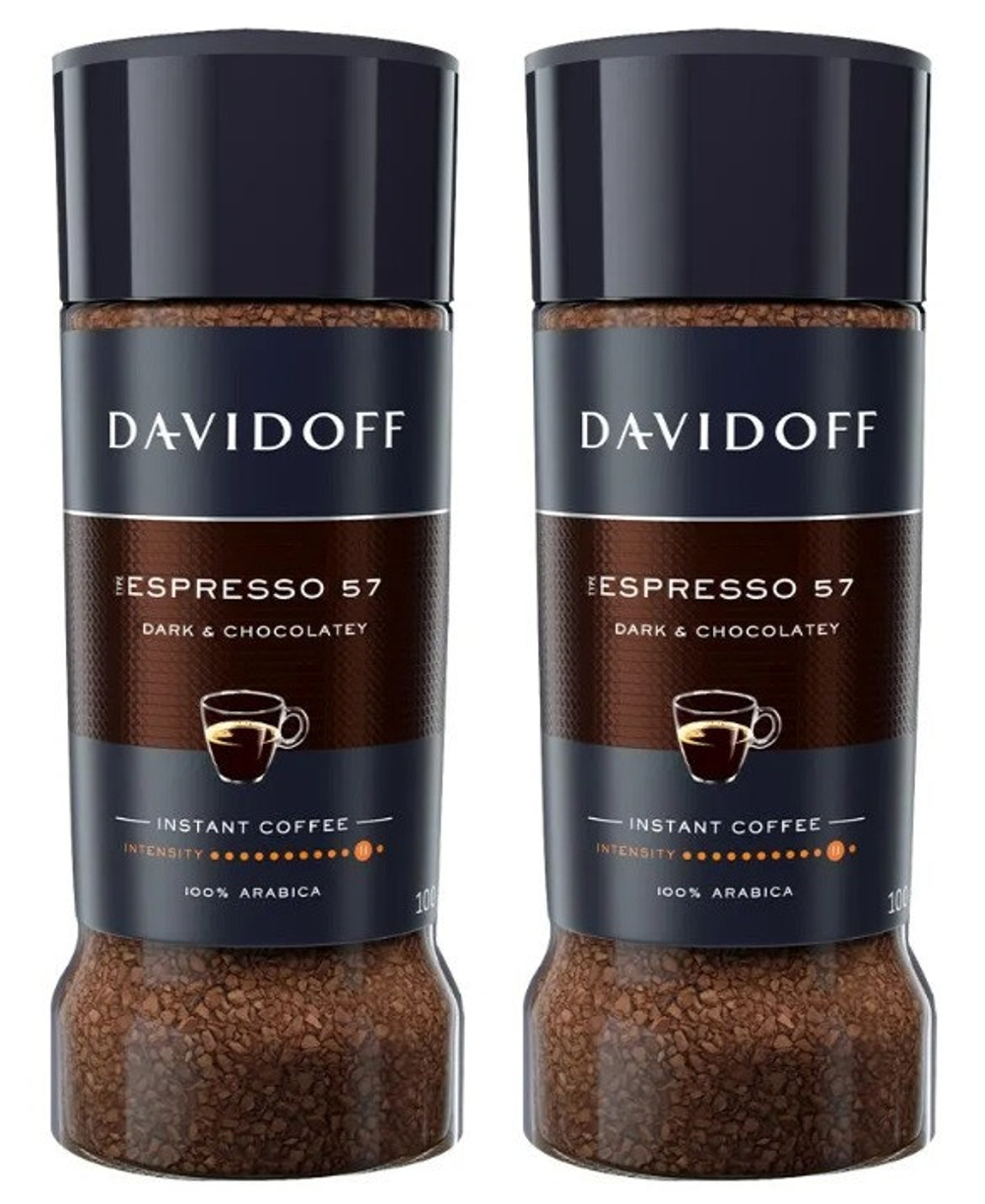 Кофе растворимый Davidoff Espresso 57, 100 г стеклянная банка (Давидоф) х 2 шт