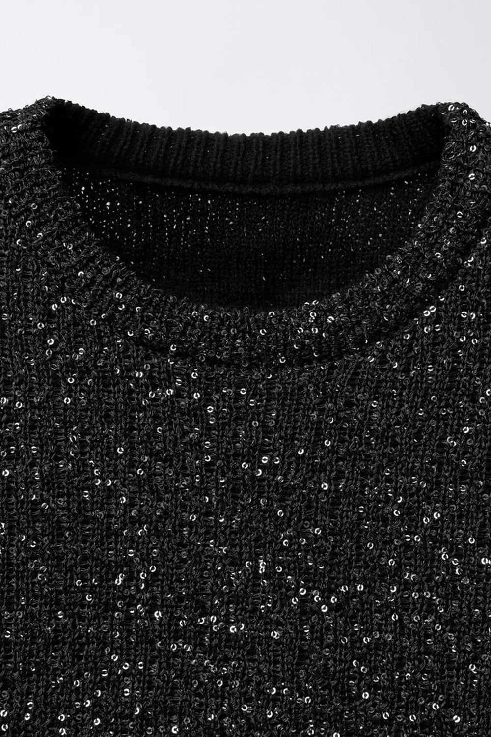 ZARA СВИТЕР С ПАЙЕТКАМИ, ЧЕРНЫЙ