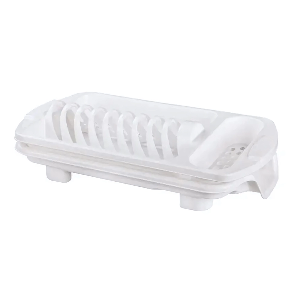 Сушилка для посуды со сливом (белый)