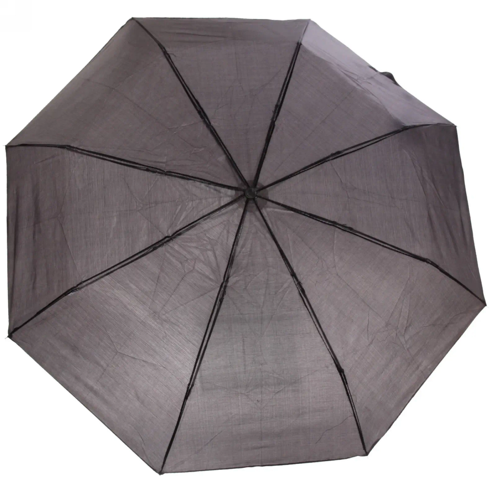 Зонт мужской механический «Ultramarine», коричневая ручка, цвет черный, 8 спиц, d-105см, длина в слож. виде 24см