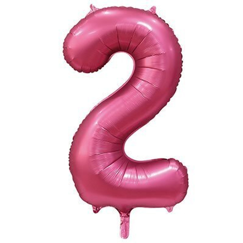 Шар фольгированный ЦИФРА "2" 40" Сатин Pomegranate с гелием