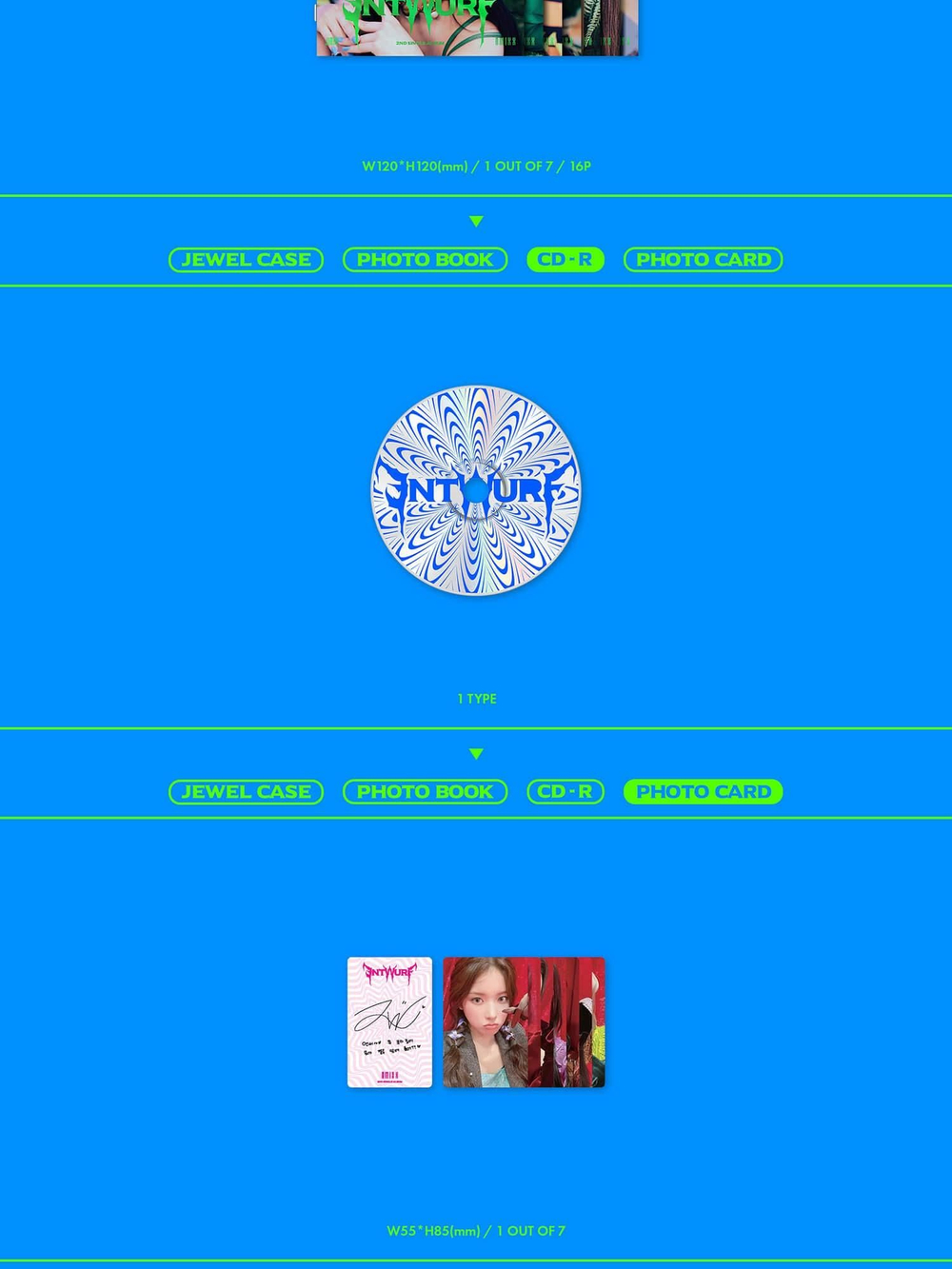 Альбом NMIXX - ENTWURF 2nd Single Album JEWEL CASE 7 Version SET