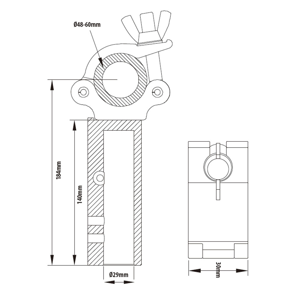 KUPO KCP-878 Slim mighty quick TV coupler. Хомут узкий (адаптер 9/8") (Ø48-60↓100)