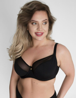 Бюстгальтер на косточках с гладкой чашкой из микрофибры и сетки (Размер: 85C) (Цвет: черный)