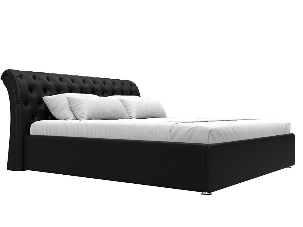 Кровать интерьерная Сицилия 180, Черный, Экокожа, 120875
