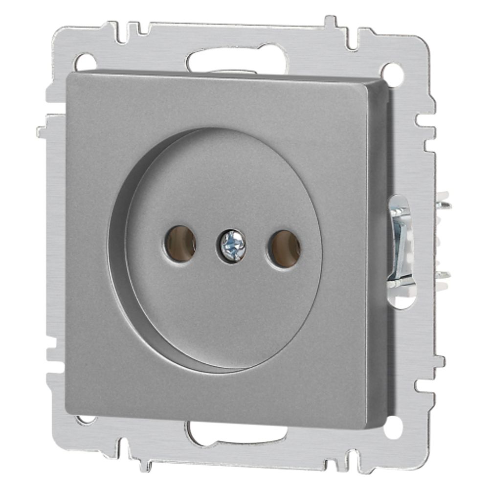 Розетка Intro Accent 6-201-03 2P 16А-250В IP20 СУ AL/CU алюминий | Intro