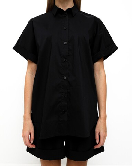 Рубашка с коротким рукавом, цвет черный