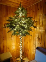 Елка на ножке «Торшер» с гирляндой встроенной (Литая хвоя) 210 см / 2,1 м