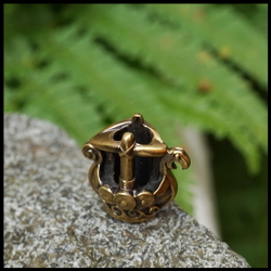 Темлячная бусина "Драккар" для ножей , латунь