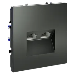 Розетка компьютерная встраиваемая VOLTUM S70 двойная RJ45+RJ45 кат.6, (титан) vls060206
