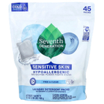 Seventh Generation, Пакеты с моющими средствами для стирки, без добавок, прозрачные, без отдушек, 45 упаковок, 900 г (1,98 фунта)