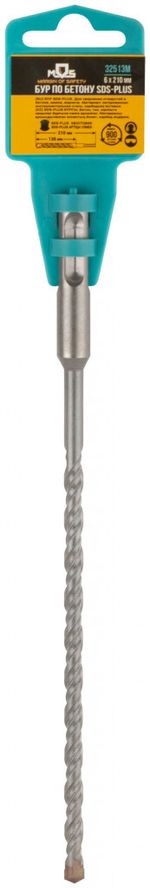 32513М Бур по бетону SDS PLUS с двойной резьбой 6 х 210мм MOS