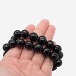Шерл (черный турмалин) натуральный, бусины в форме шара, 12,1мм
