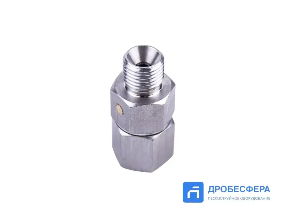 Вертлюг для окрасочного пистолета 1/4" гайка х 1/4" штуцер короткий