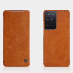 Кожаный чехол-книжка Nillkin Leather Qin для Samsung Galaxy S21 Ultra