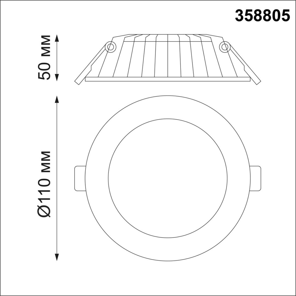 358805 SPOT NT21 494 белый Светильник встраиваемый светодиодный IP20 LED 8W 560Лм 3000K 100-240V GESSO