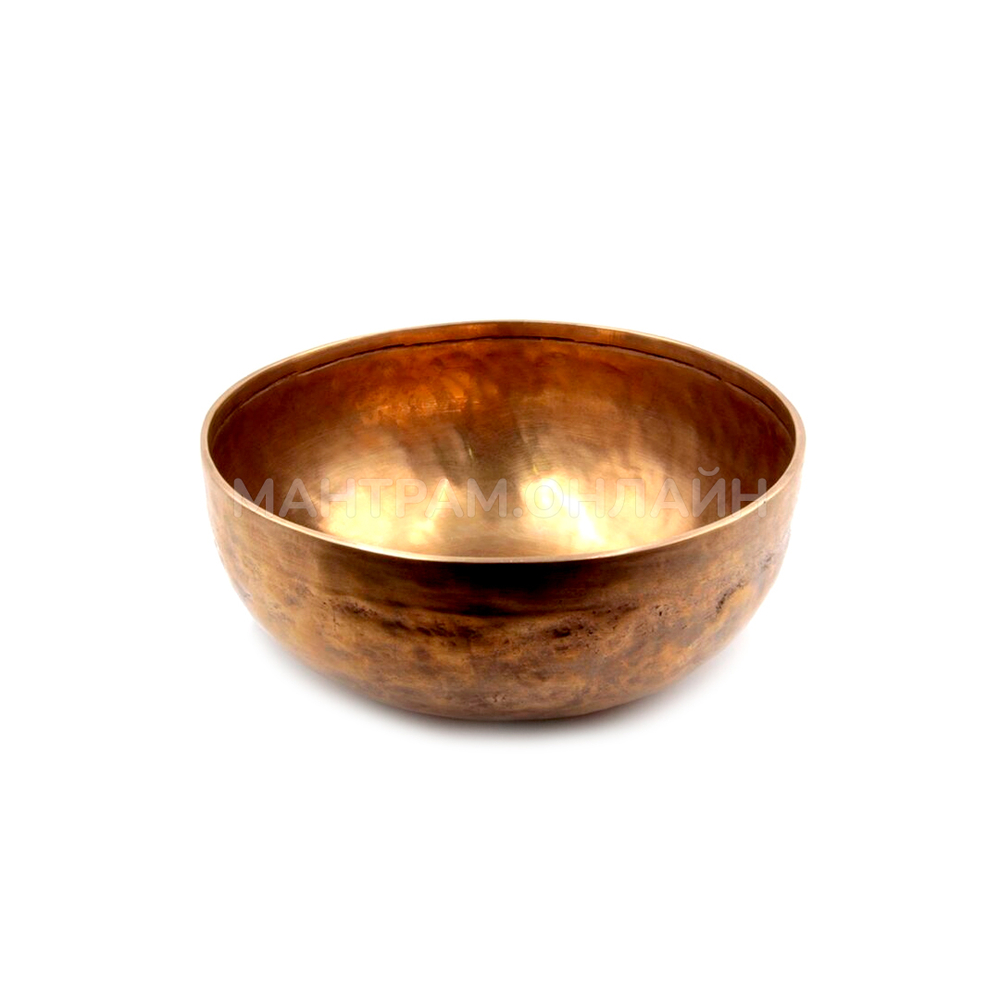 Чаша поющая ручная ковка 9 металлов цвет золотистый матовый d-13,5 см h-7 см вес от 701 г до 800 г