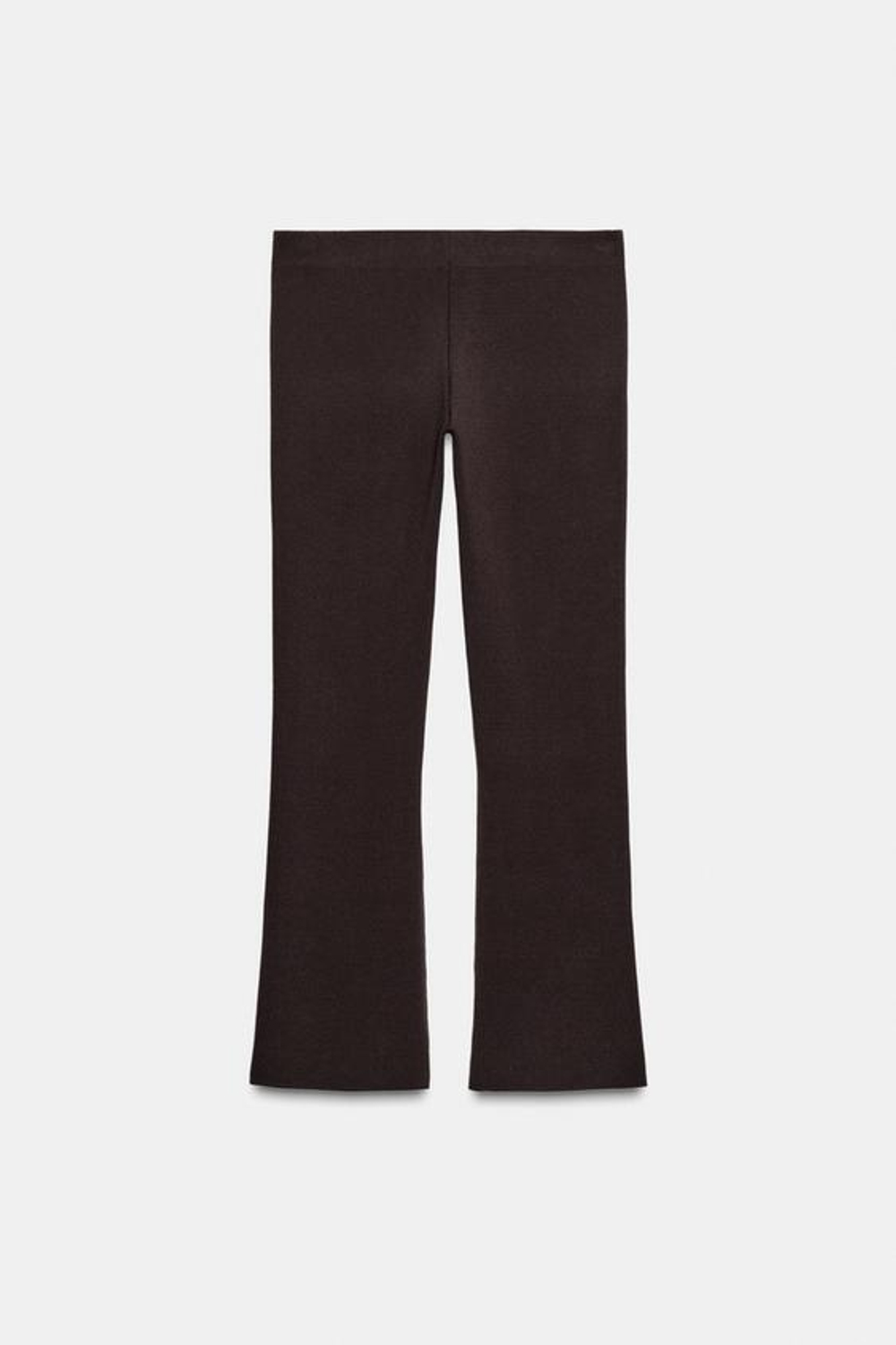 ZARA ТРИКОТАЖНЫЕ БРЮКИ ПРЯМОГО КРОЯ, ШОКОЛАДНЫЙ