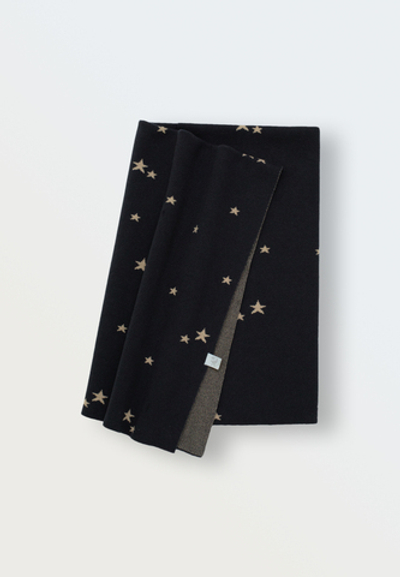 Плед вязаный Simple "Звездочки" (графит+бронза)