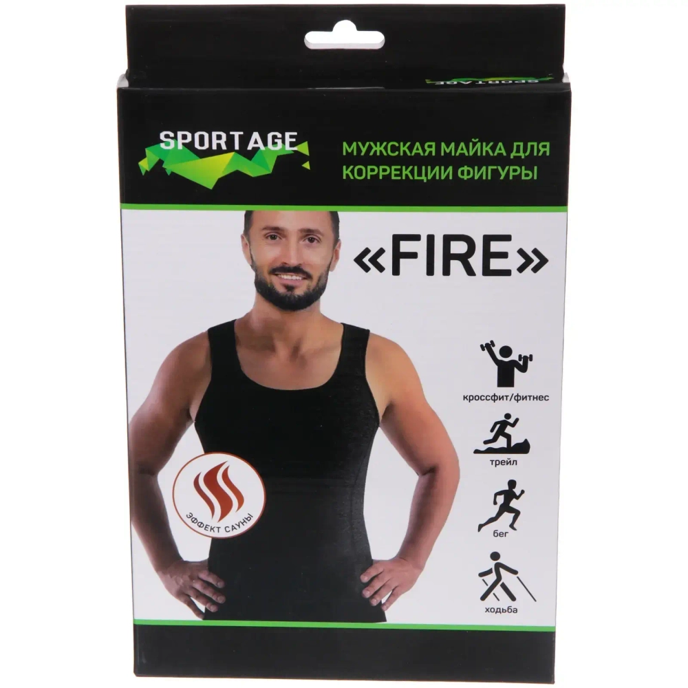 Майка для похудения «Fire», размер S, Черный