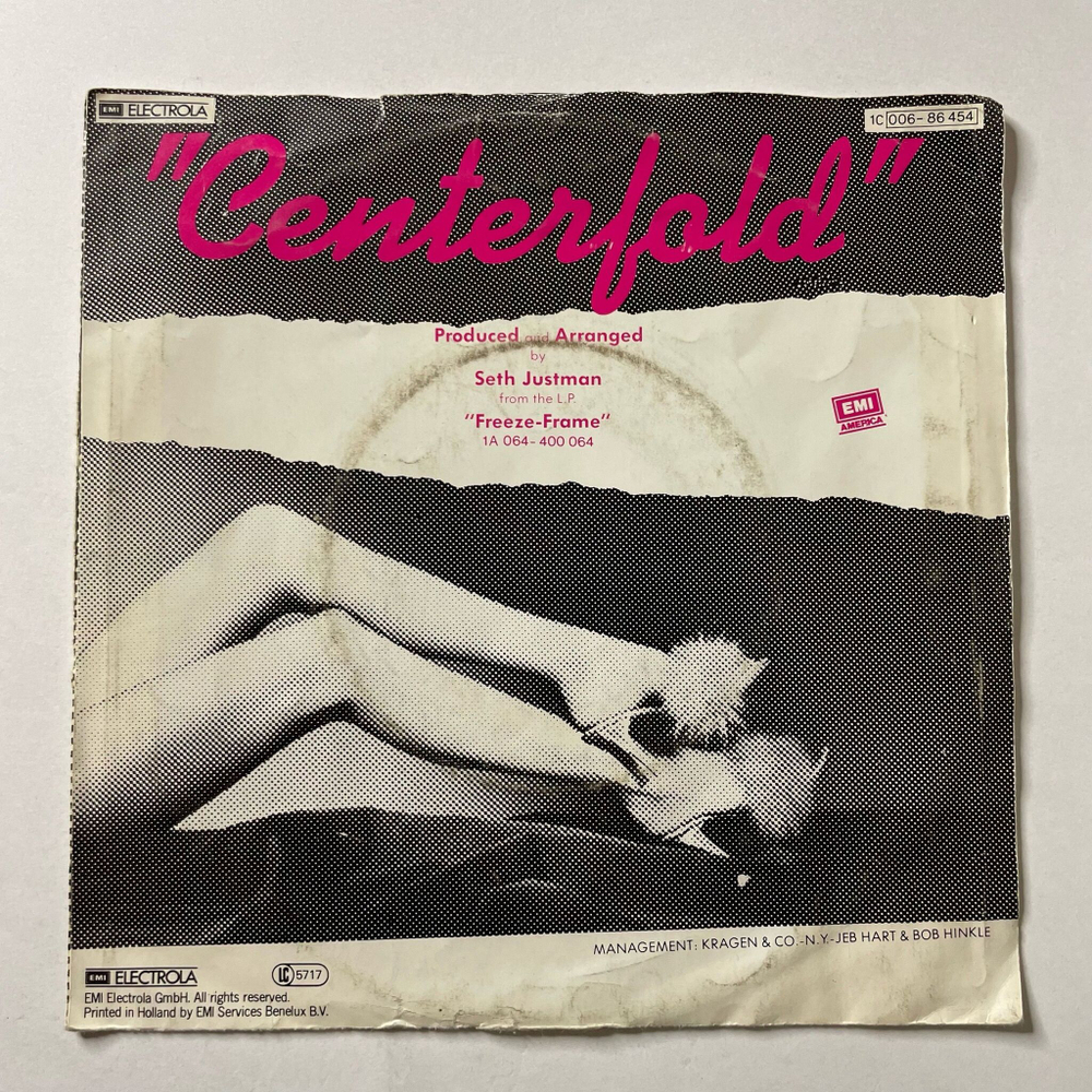 Винтажная виниловая пластинка LP The J. Geils Band Centerfold (Germany 1981) 7 дюймов, 45 RPM, Single