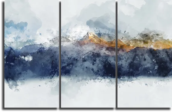 Модульная картина "Горные хребты в утреннем свете"