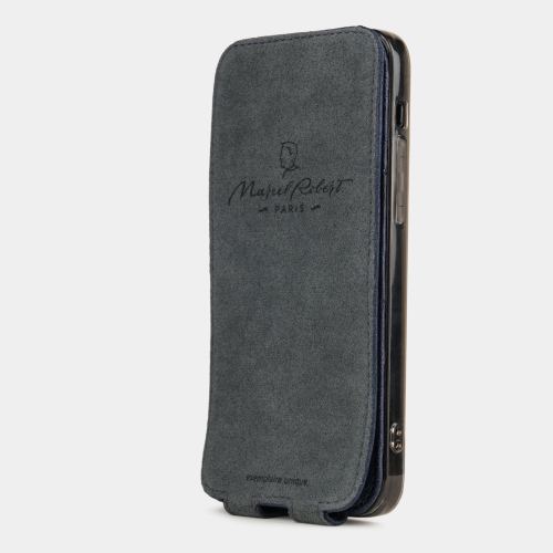 Special order: Чехол для iPhone 12/12Pro из кожи страуса, синего цвета