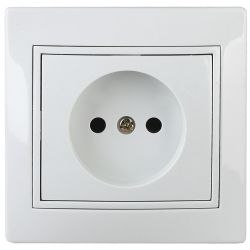 Розетка Intro Plano 1-201-01 без заземления 2P, 16А-250В, IP20, СУ, белый