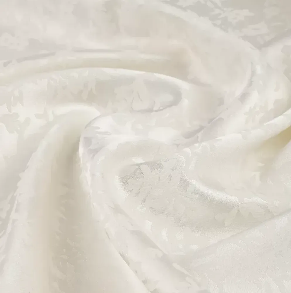 Атлас жаккард "Моар", 95 гр/м2, 150 см, молочный