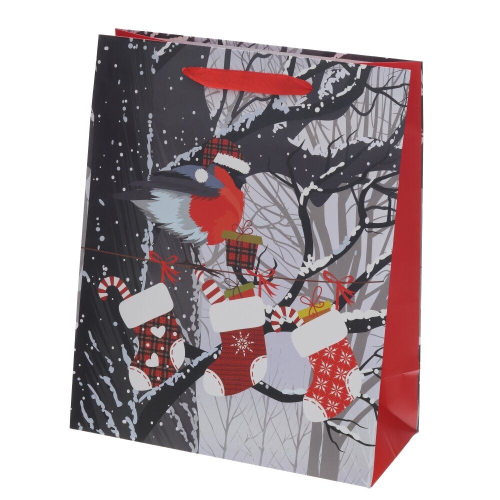 GAEM Пакет подарочный M (бумага 210г/м2, блок 12шт), L26 W12 H32 см, 4в.