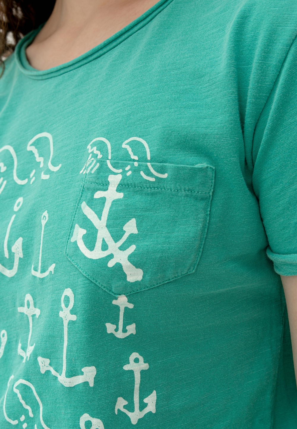 Футболка Bowery NYC Slub "Anchors And Waves" Emerald