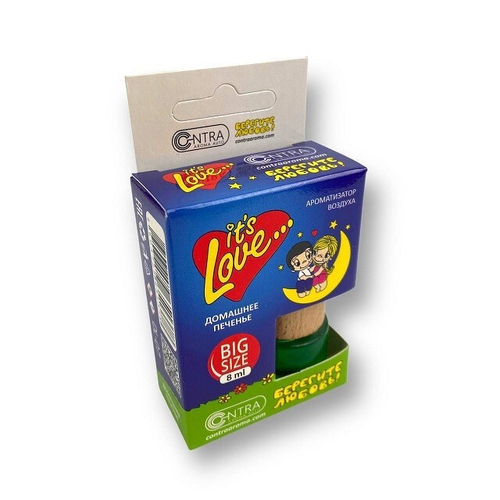 (Contra) Ароматизатор БОЧОНОК "LOVE IS", с ароматом Домашнее печенье 8 мл /20