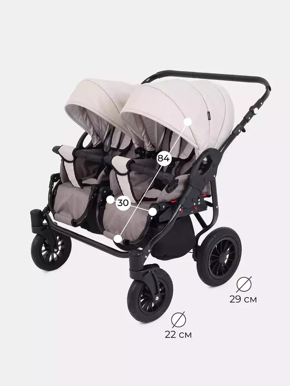 Коляска SIENA DUO (BartPlast) 02 коричневый-бежевый