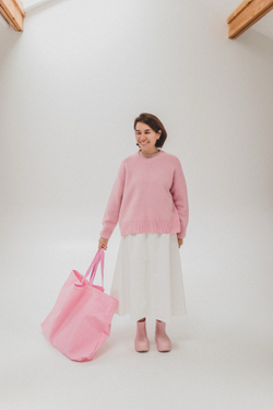 Юбка-трапеция из джинсы Айвори