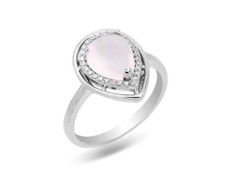 Кольцо из серебра с розовым кварцем