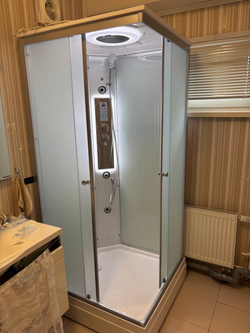 Душевая кабина AvaCan (АваКан) CK2090LED с низким поддоном, с ГМ, с электрикой и LED освещением, 90х90х215